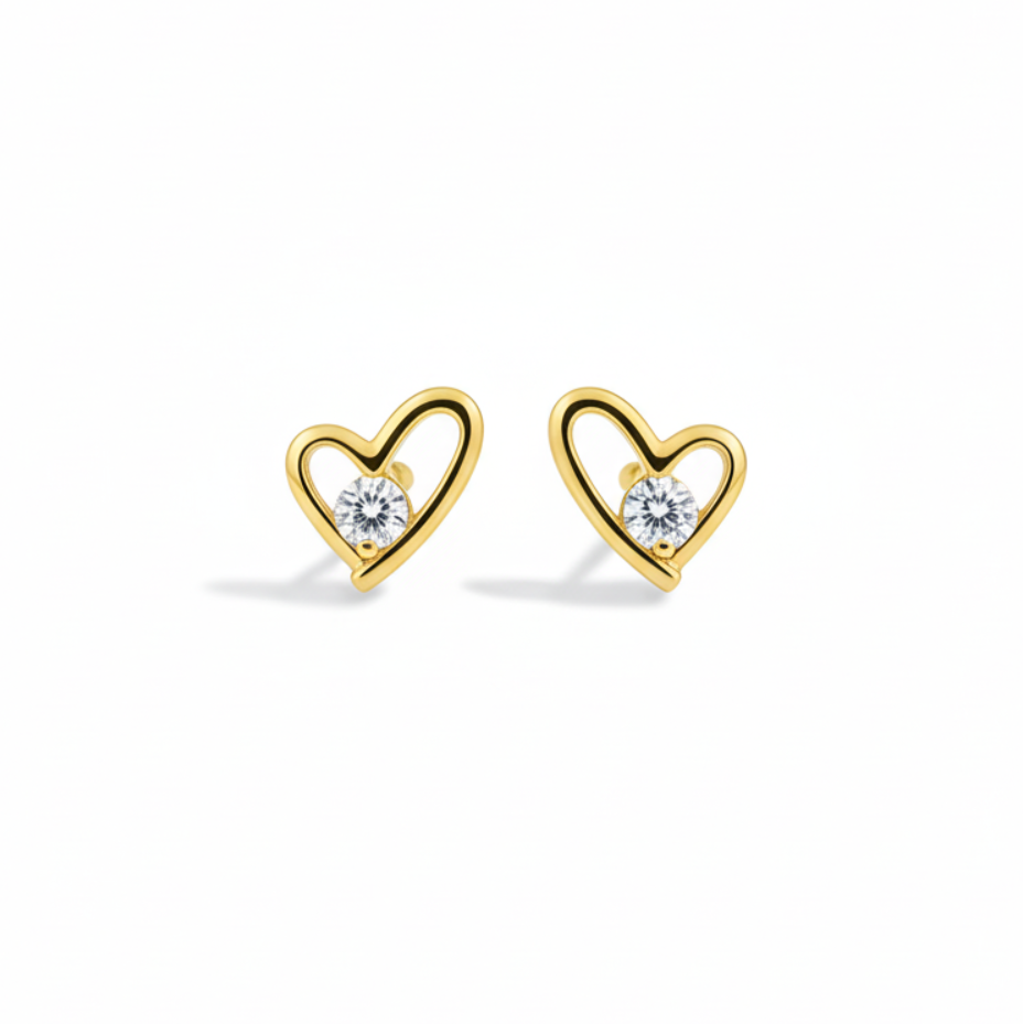 Amora stone Heart Studs
