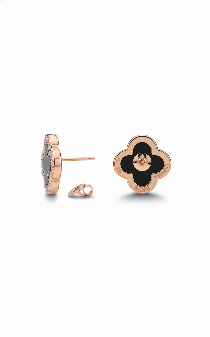 Noir Clover Studs