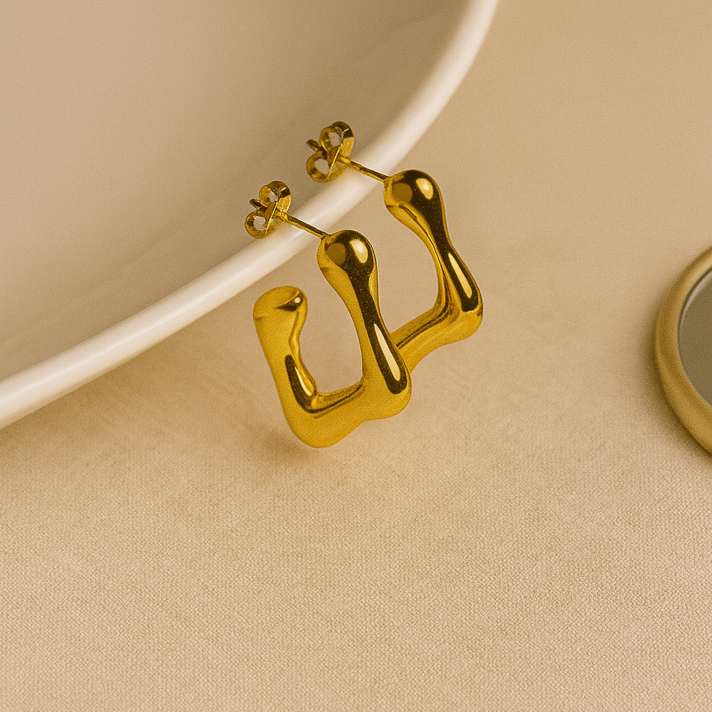 GlowDrop Gold Anti-Tarnish U Hoops