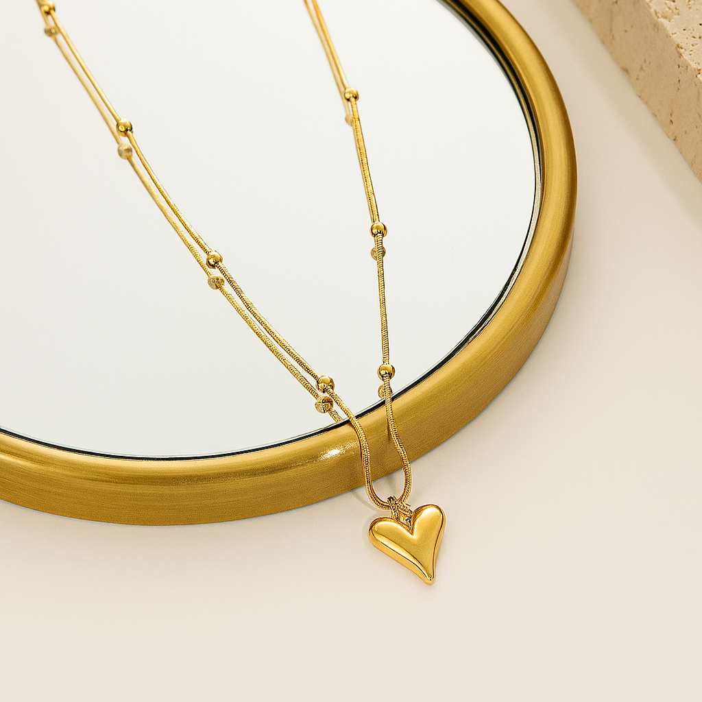 Bold Gold Heart Necklace