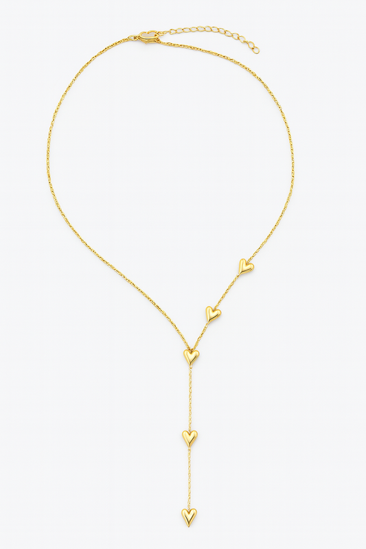 Celestia Heart Necklace – Gold-Plated Anti-Tarnish Lariat Chain