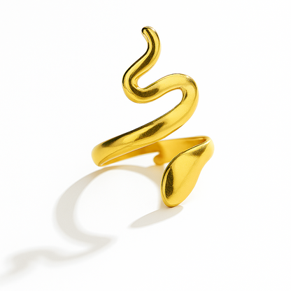Serpenté Ring – Spiral Gold-Plated Anti-Tarnish Statement