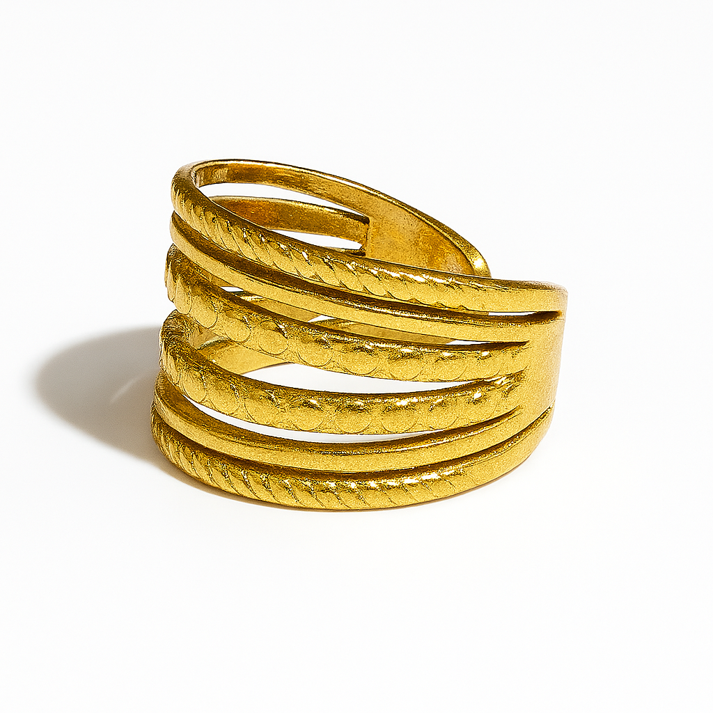 StackStruck Ring – Textured Gold-Plated Anti-Tarnish Band