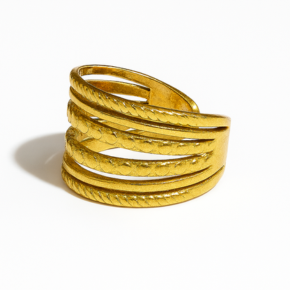 StackStruck Ring – Textured Gold-Plated Anti-Tarnish Band