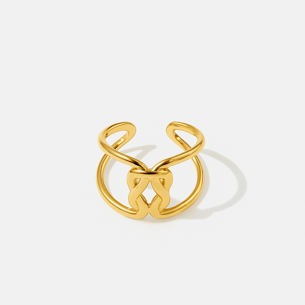 Knot & Glow Ring – Adjustable Anti-Tarnish Gold-Plated Elegance