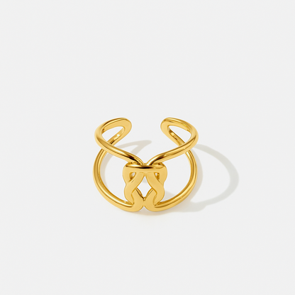 Knot & Glow Ring – Adjustable Anti-Tarnish Gold-Plated Elegance