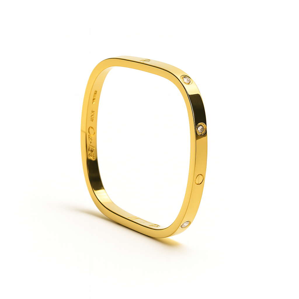 SQUARE elegant Thin Wrist GOLDEN bracelet