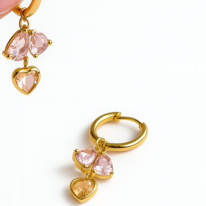 Pink Crush Drops Gold-Plated Anti-Tarnish Hoops