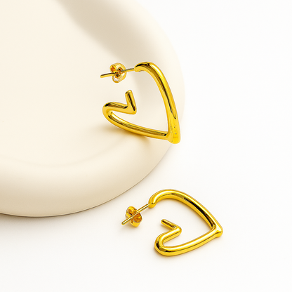 HoneyHeart Hoops Gold Anti-Tarnish Hoops