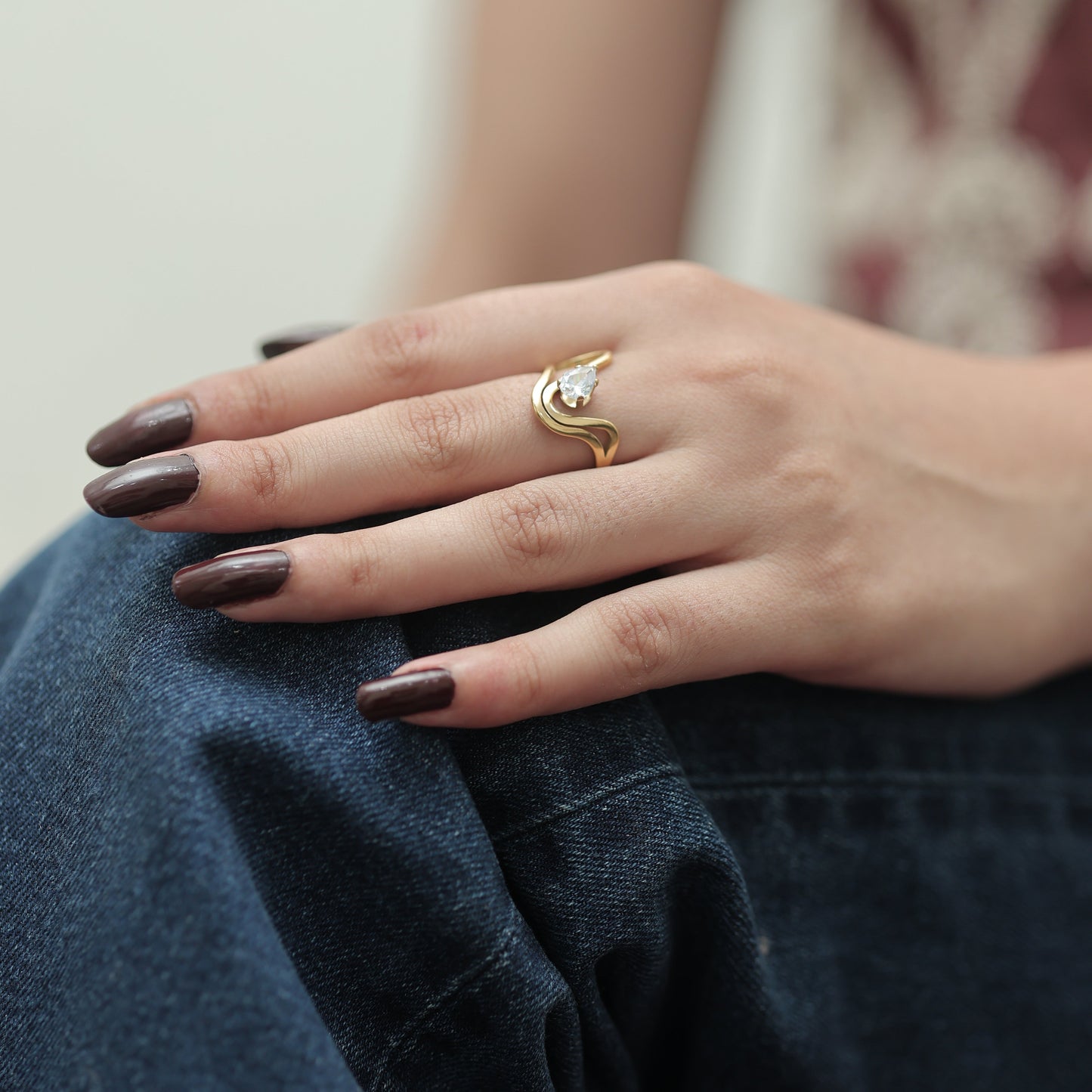 Curvella Ring – Anti-Tarnish Gold-Plated