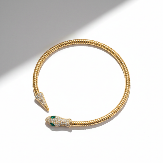 Emerald Snake Wrap Necklace