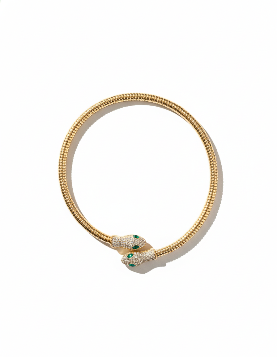 Emerald Snake Wrap Necklace