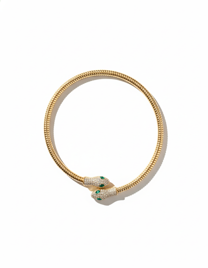 Emerald Snake Wrap Necklace