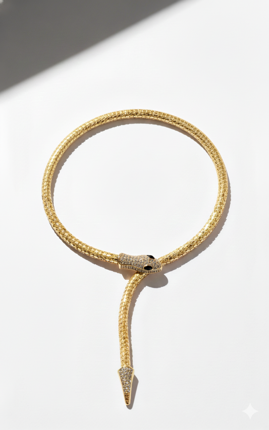 Black Snake Wrap Necklace