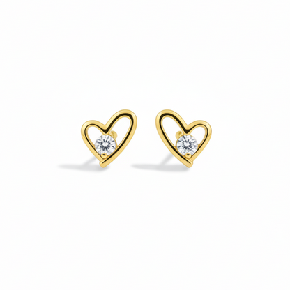 Amora stone Heart Studs