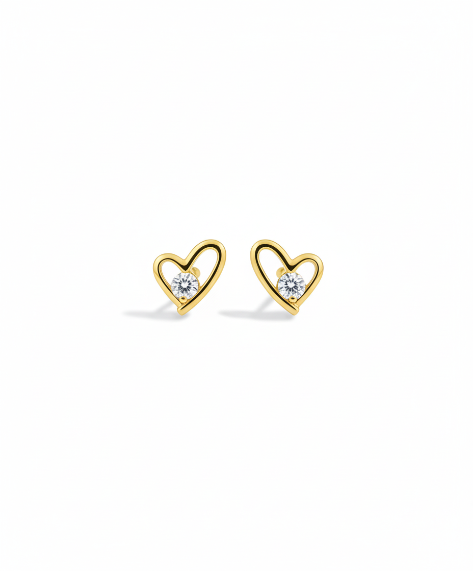 Amora stone Heart Studs