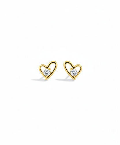 Amora stone Heart Studs