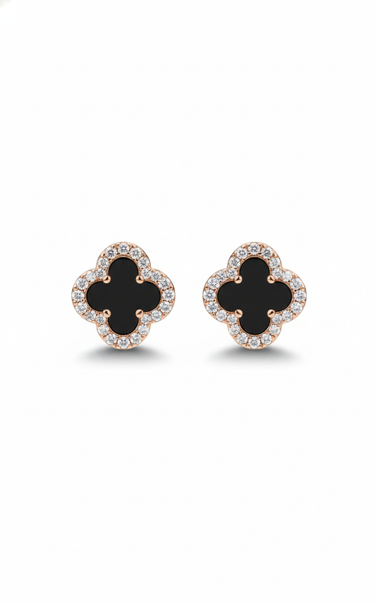 Noir Clover Studs