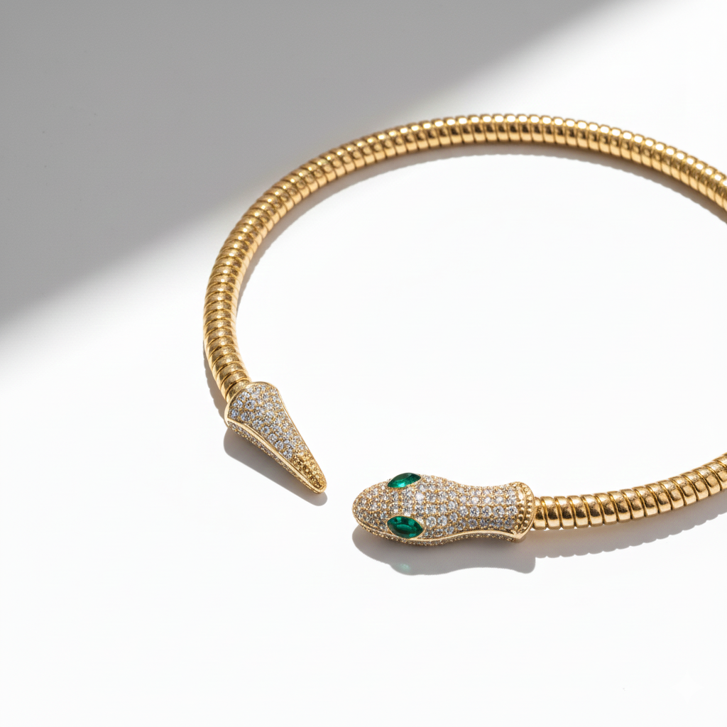 Emerald Snake Wrap Necklace