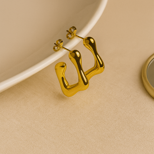 GlowDrop Gold Anti-Tarnish U Hoops