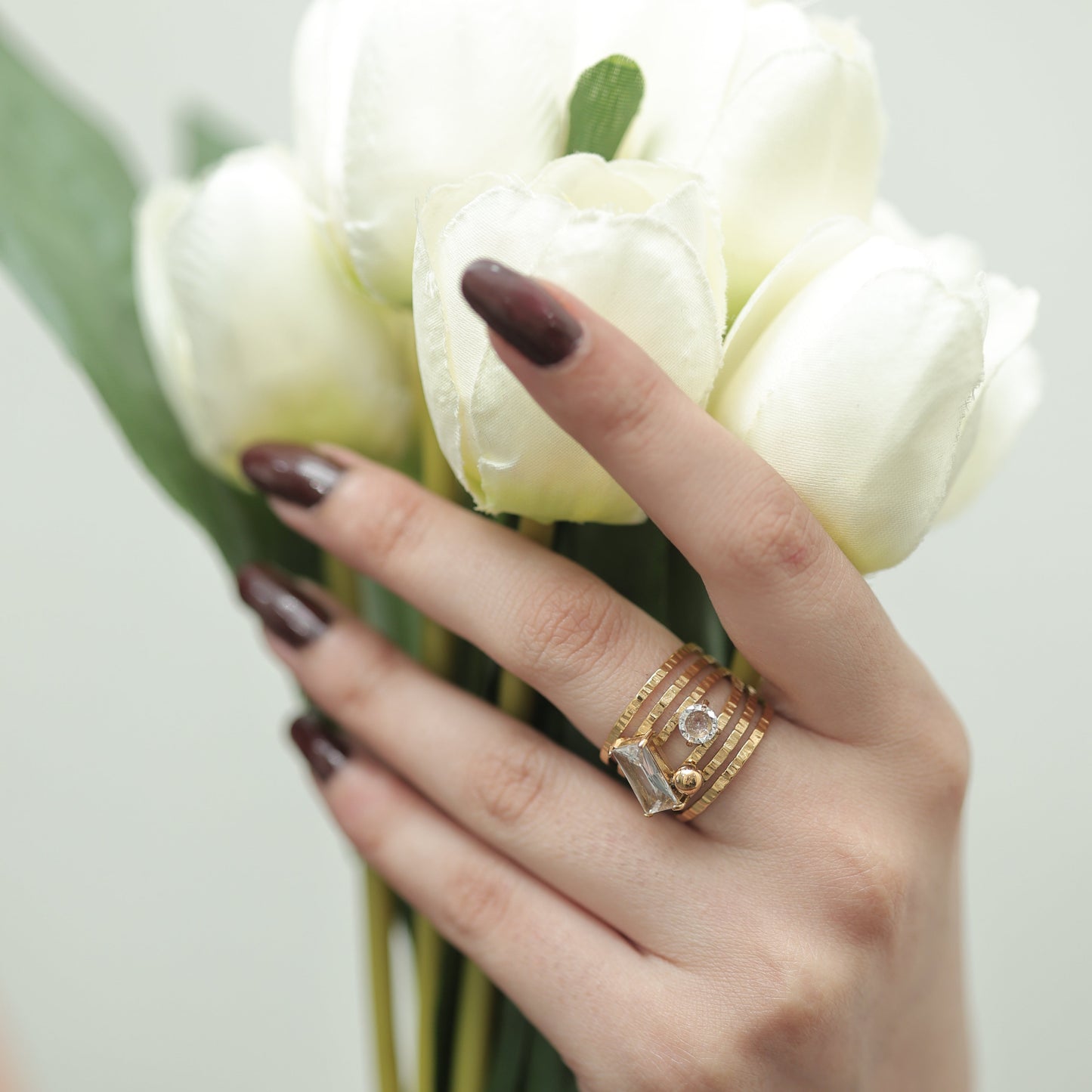 Golden Struck Ring – Bold Anti-Tarnish Gold-Plated Statement