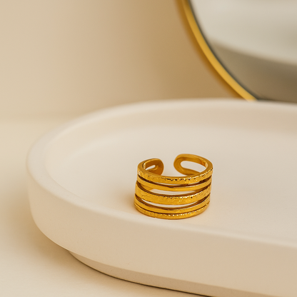 StackStruck Ring – Textured Gold-Plated Anti-Tarnish Band